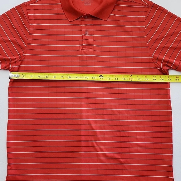 ⭐️3/ $30⭐️ Izod XFG Men's Golf Shirt Cool FX Red Grey & Black Pin Stripes Sz M - Picture 8 of 10